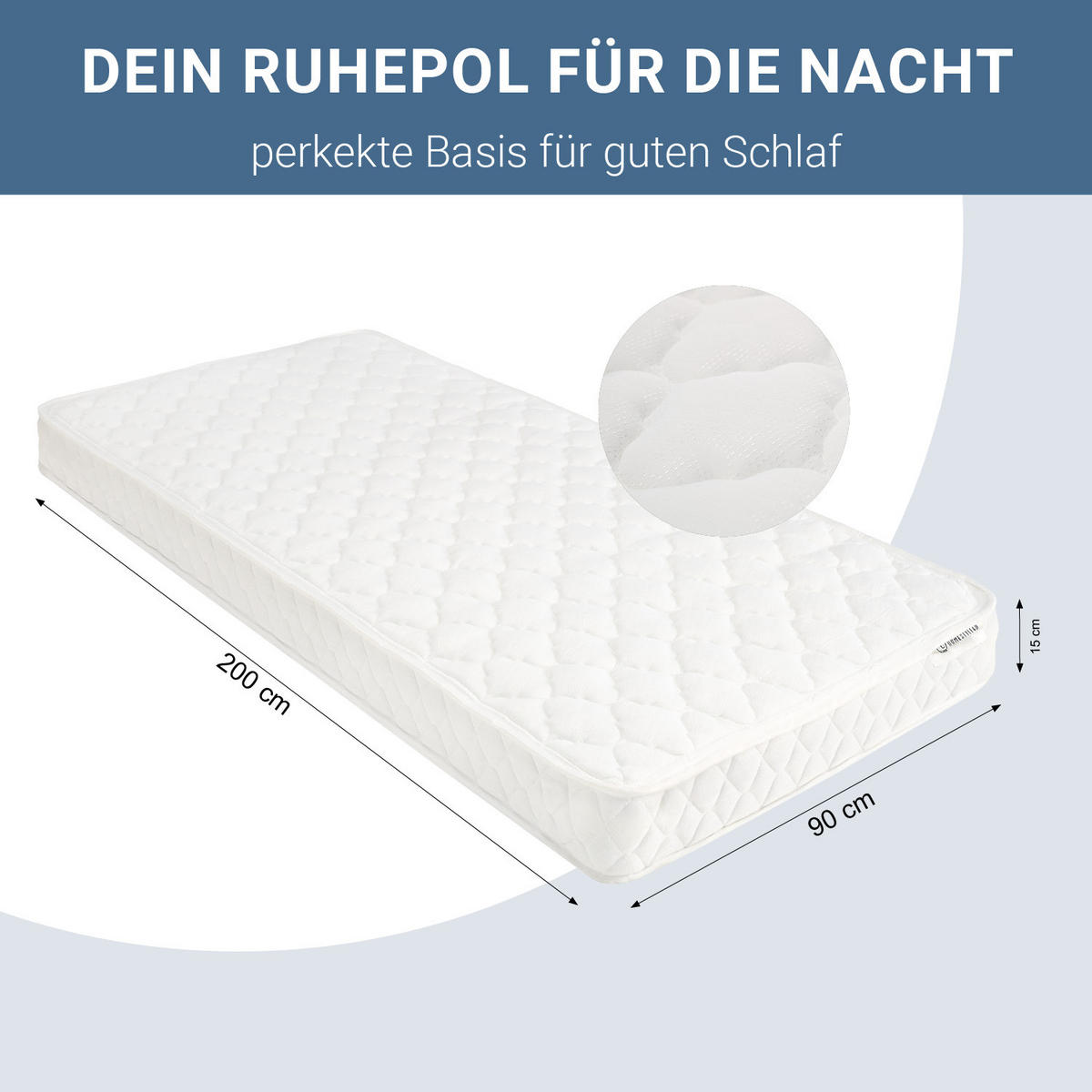 HOLZBETT Weiß 90/200 cm Jugendbett mit Federkernmatratze - Weiß, Holz (90/200cm) - Homestyle4u