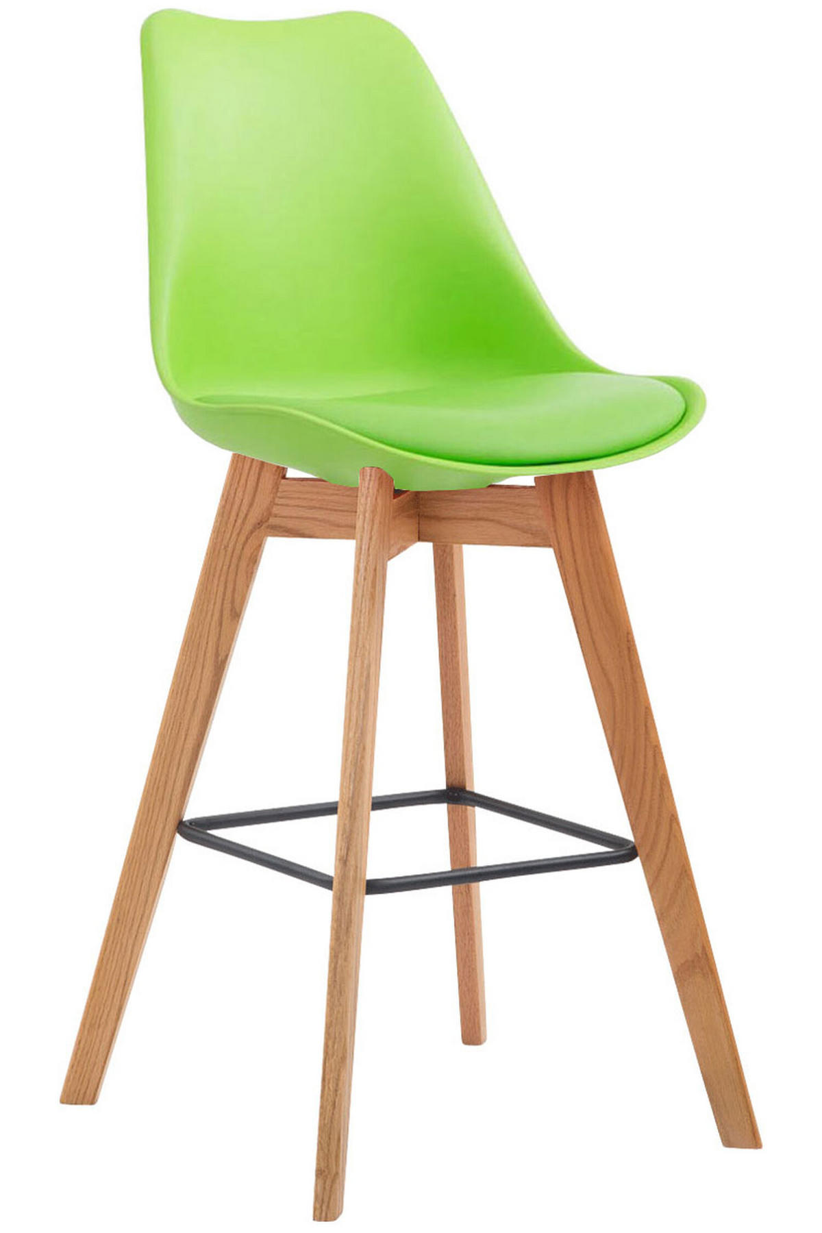 BARHOCKER Medoc, Gestell Natura, Kunstleder Grün - Naturfarben/Grün, Holz/Kunststoff (48/100/56cm) - TPFLiving