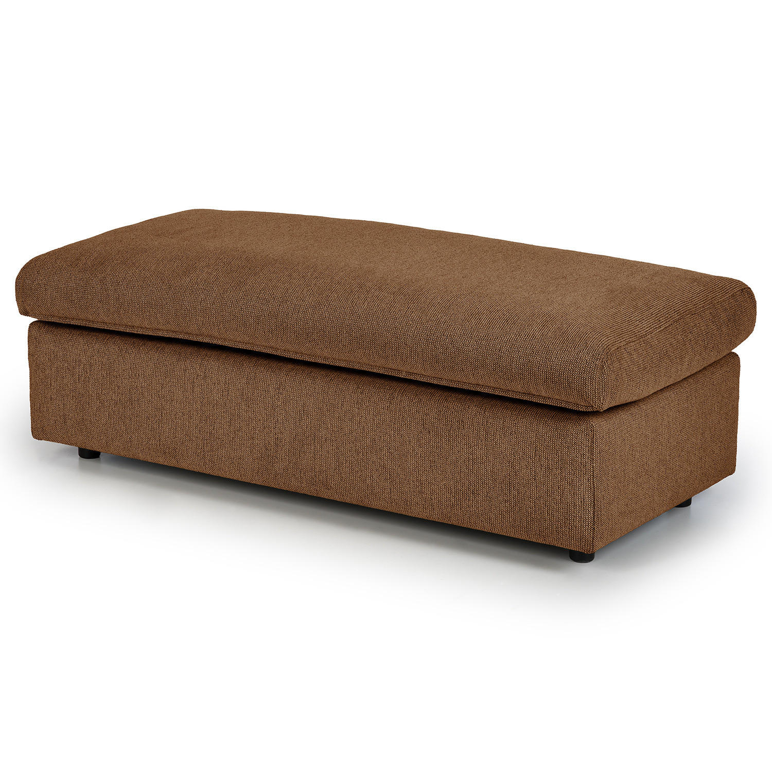 POLSTERHOCKER - Schwarz/Haselnussfarben, Kunststoff/Textil (131/44/61cm) - home24