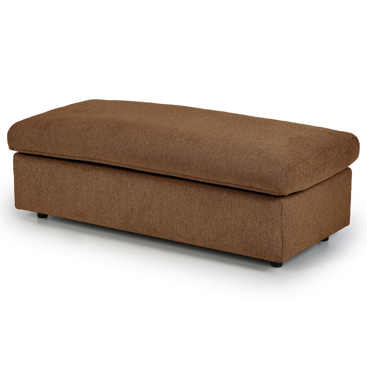 POLSTERHOCKER - Schwarz/Haselnussfarben, Kunststoff/Textil (131/44/61cm) - home24