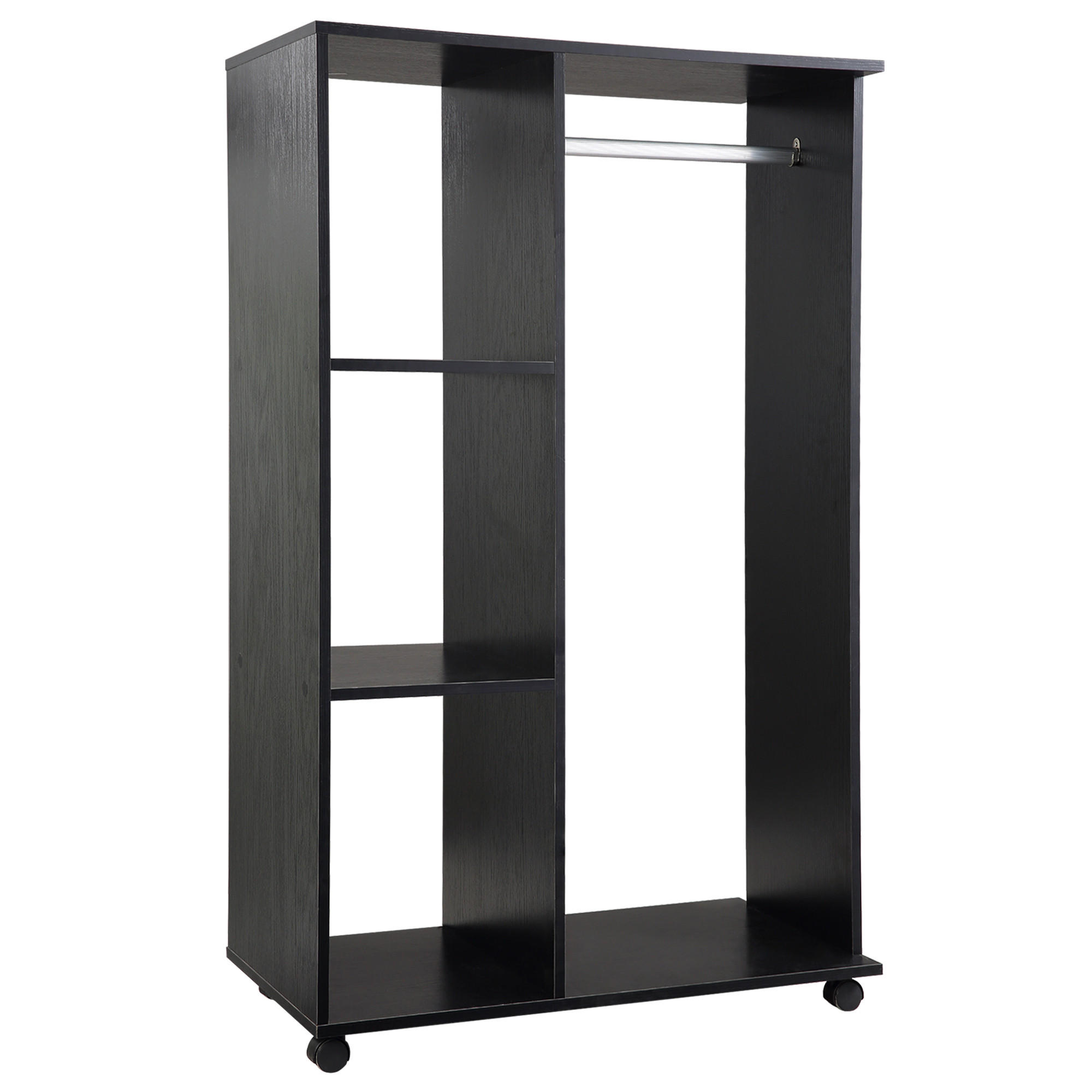 KLEIDERSCHRANK Schwarz 1 Stück - Schwarz, Naturmaterialien (40/128/80cm) - GiPP