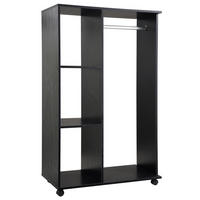 KLEIDERSCHRANK Schwarz 1 Stück - Schwarz, Naturmaterialien (40/128/80cm) - GiPP