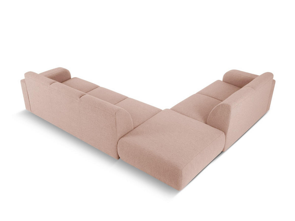 ECKSOFA links Molino aus Boucle puderrosa 6 Sitzplätze - Pink, Textil (250/315cm) - Micadoni