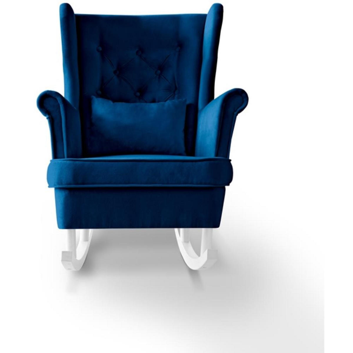 SCHAUKELSTUHL Fabio dunkelblau mit Weiß Beinen - Weiß/Dunkelblau, Textil (82/103/108cm) - Beautysofa