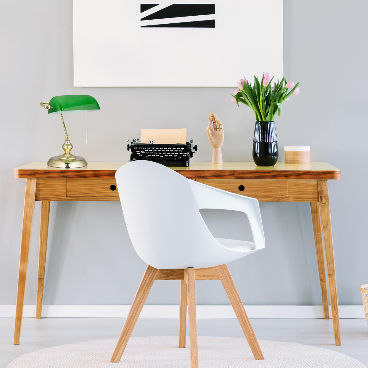 BANKERLAMPE - Multicolor, Glas/Metall (18.5/22.5/31cm) - Relaxdays