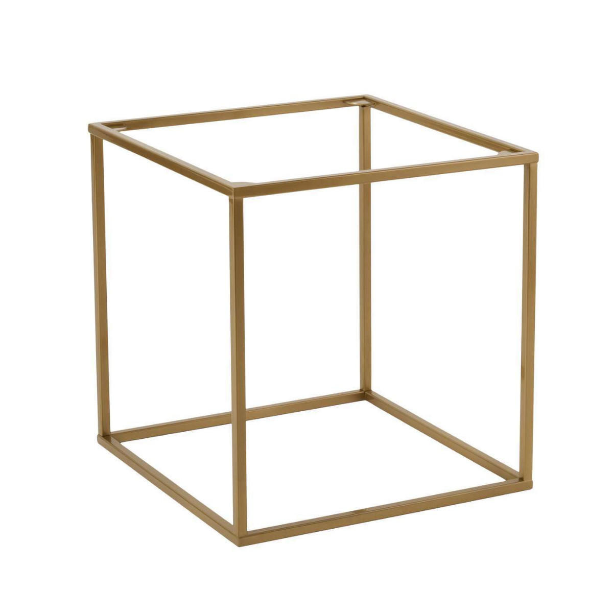 QUADRATISCHER beistelltisch mit platte mit rand 52/45/45 cm - Goldfarben, Metall (45/52/45cm) - Calicosy