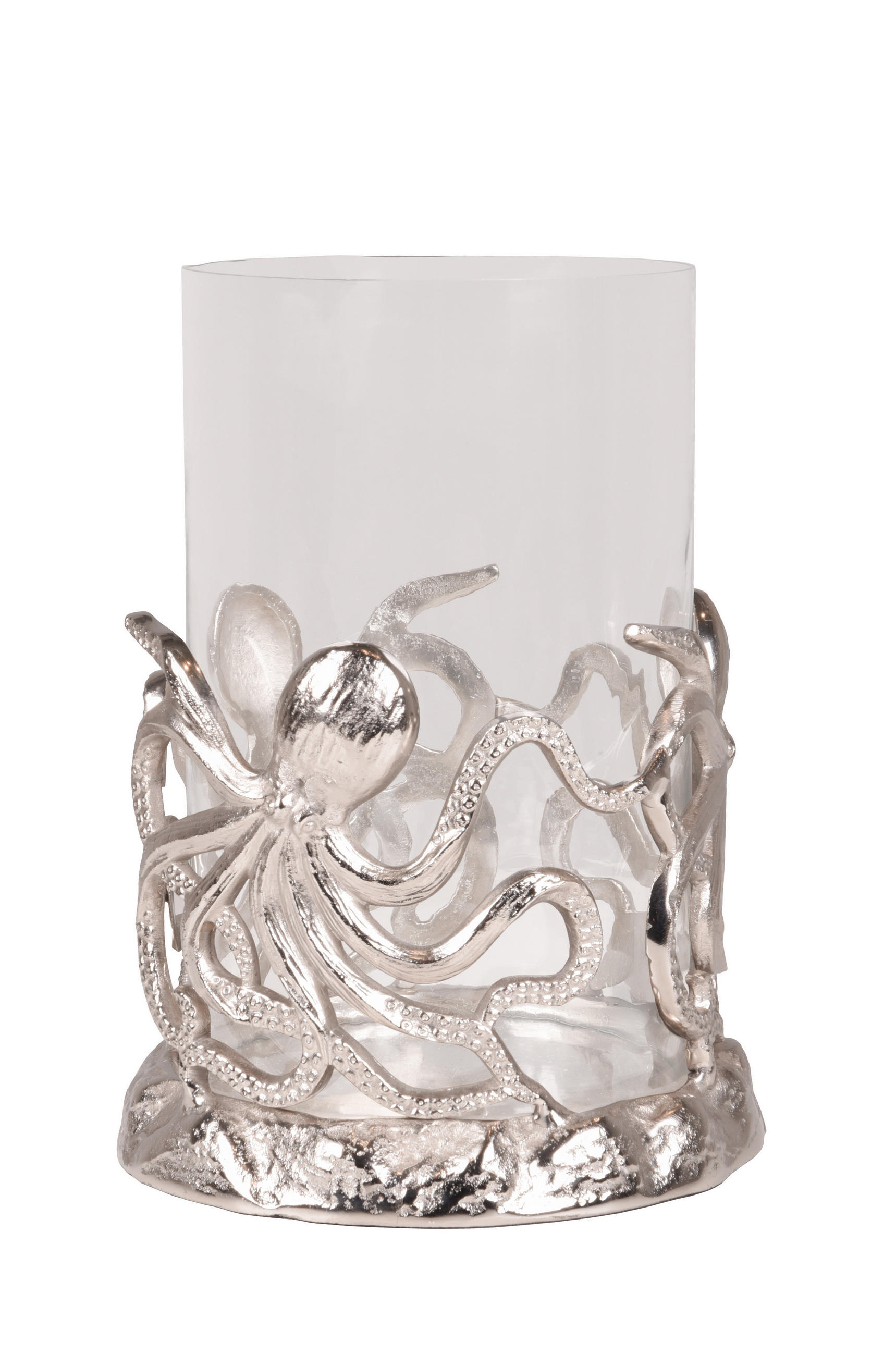 KERZENHALTER Paul Silber 33,5x24,5x24,5cm - Silberfarben, Metall (24.5/33.5/24.5cm) - DELUKE