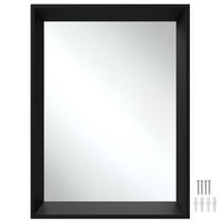 RECHTECKIGER WANDSPIEGEL Elina,integrierte Befestigungshaken,schwarz - Schwarz, Glas (50/70/3.8cm) - tectake