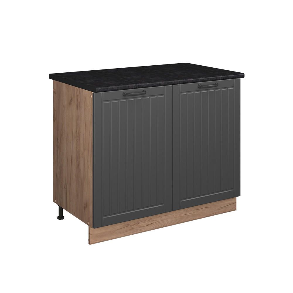 DISKB&Auml;NKSSK&Aring;P Fame-Line, M&ouml;rkgr&aring;/Goldkraft ek, 100 cm, AP Antracit M&ouml;rkgr&aring;, Honungsek 82/100/60 cm