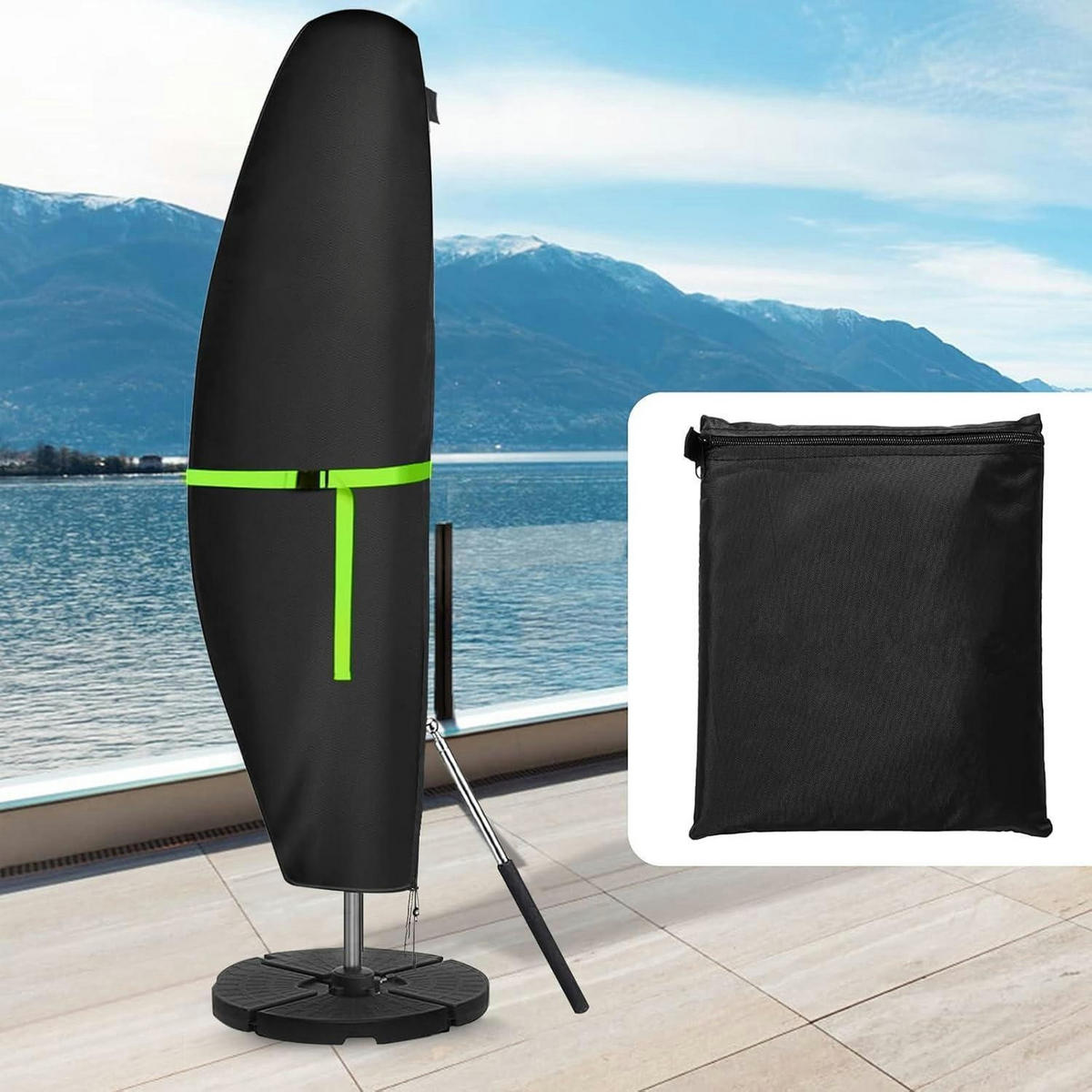 SONNENSCHIRM Schutzhülle 280x30x81/46 cm Wetterfest - Schwarz, Textil (81/46/280cm)
