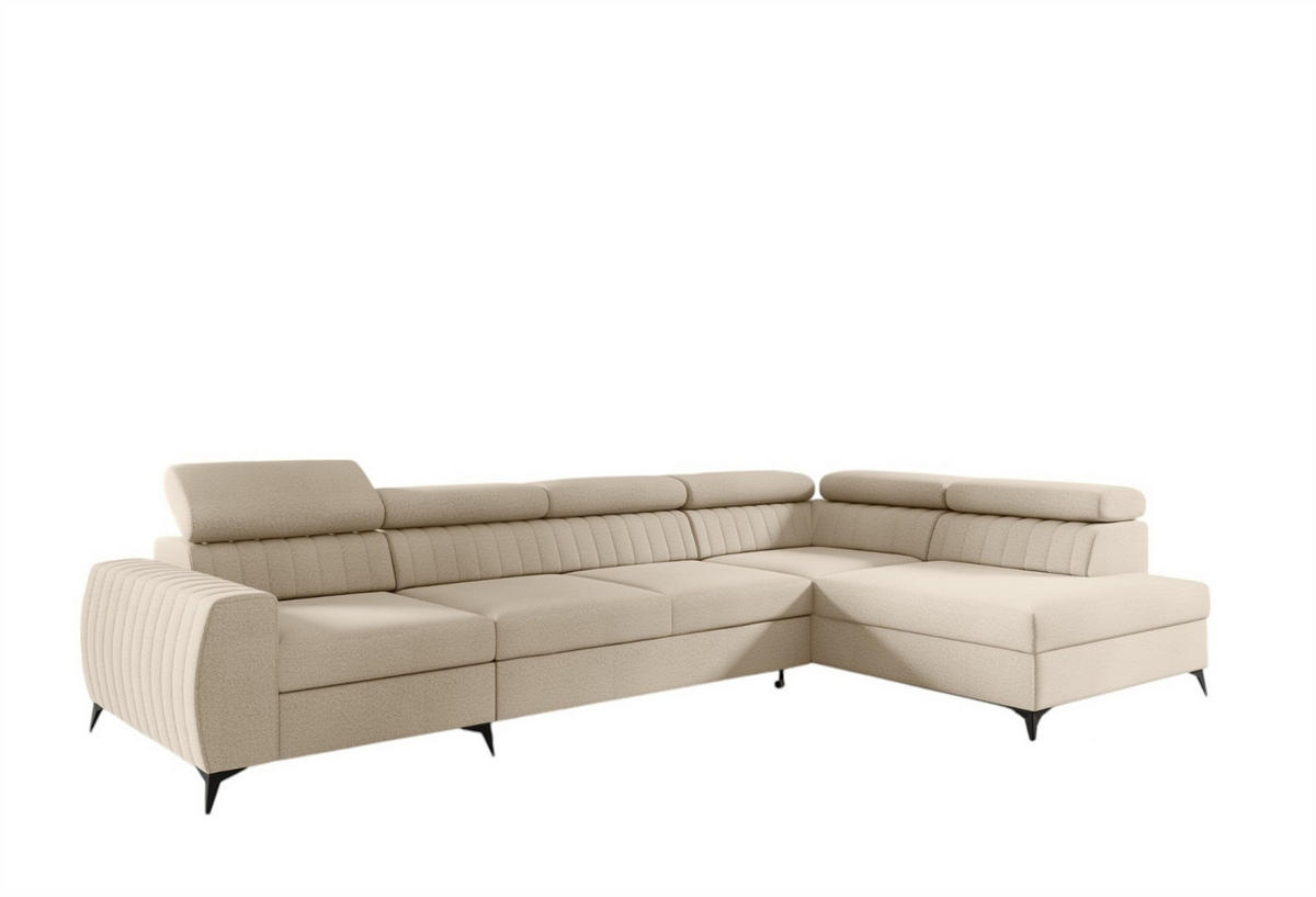 ECKSOFA Toronto Xl - Creme, Holzwerkstoff/Textil (340/200cm) - Fun Möbel