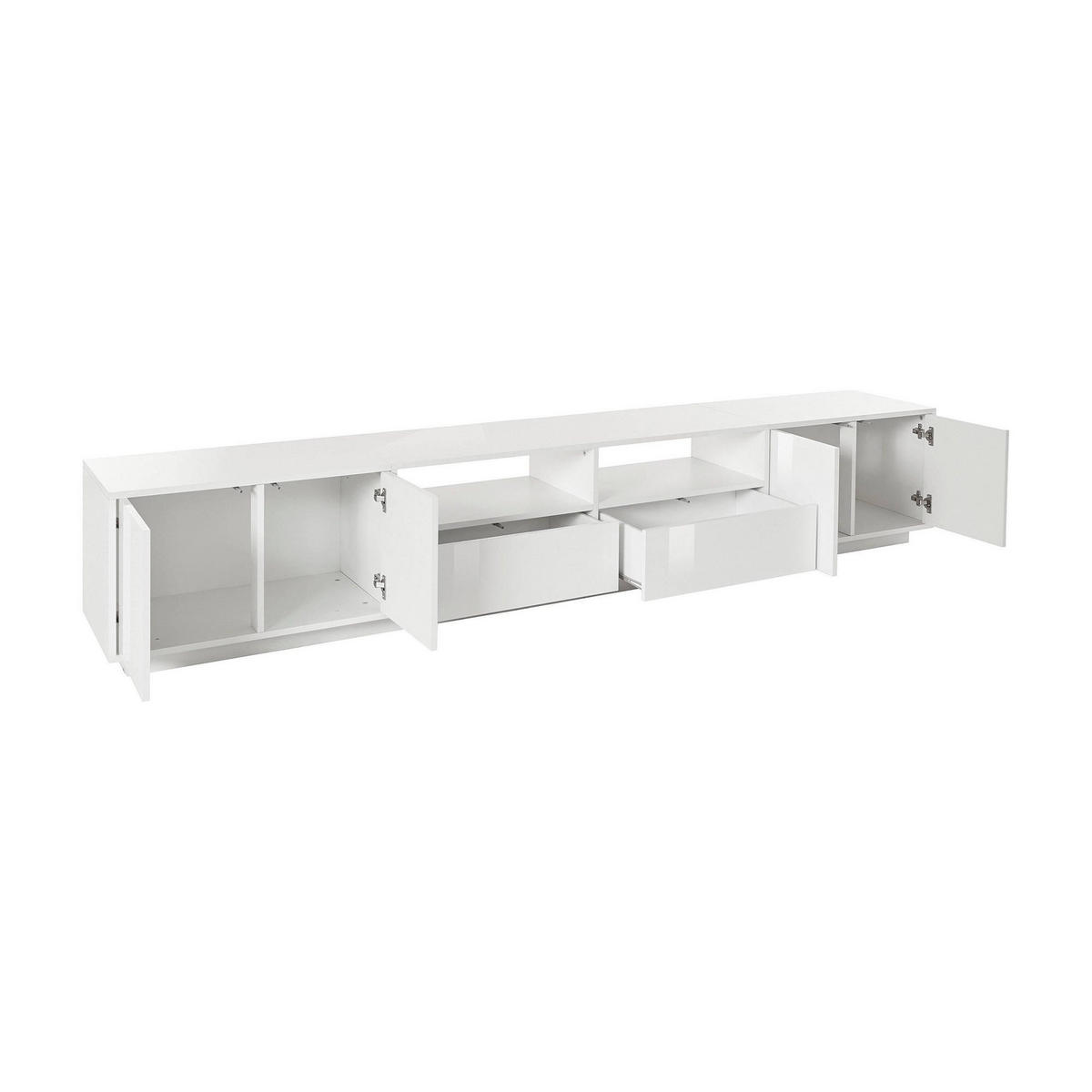 FERNSEHSCHRANK Glänzendes Weiß 41/260/46 cm - Weiß, Holzwerkstoff (260/46/41cm) - DMORA