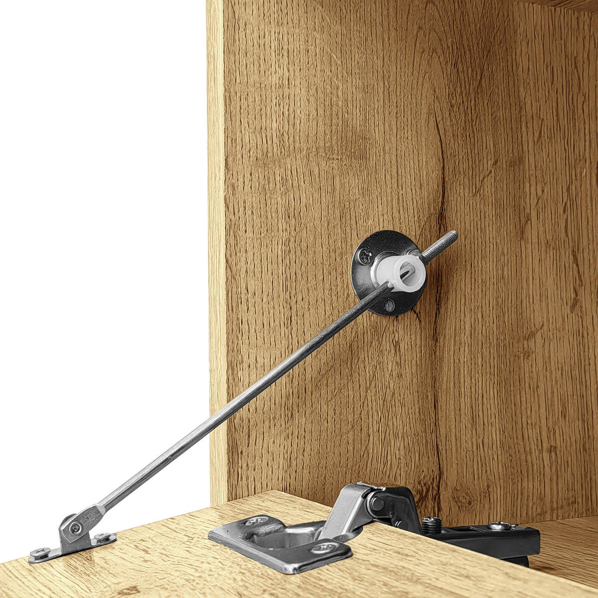 TV-LOWBOARD Eichefarben mit Türen und offenen Fächern - Eichefarben, Holzwerkstoff/Metall (200/45/45cm) - Urban Meuble
