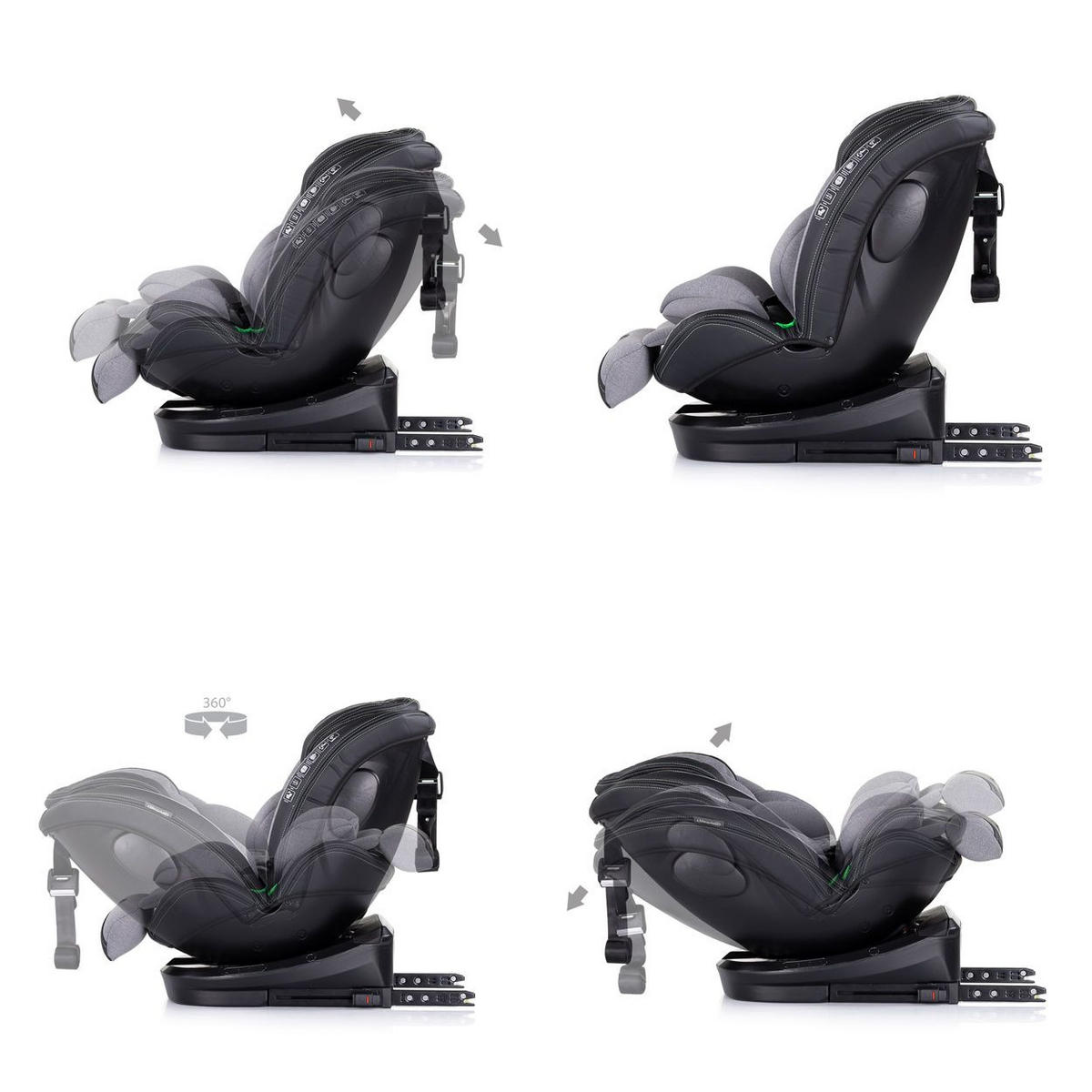 KINDERSITZ Hypnotic i-Size grau (40-150cm) Isofix, Top Tether, Kopfstütze - Grau, Kunststoff (36/75/45cm) - Chipolino