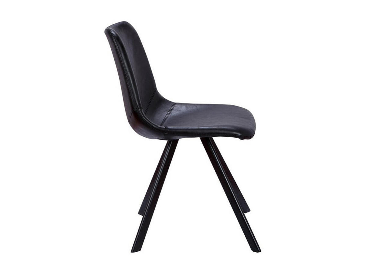 STUHL 2er-Set - Kunstleder - Schwarz - LUBINE - Schwarz, Leder (59.5/83.5/44cm) - Vente-Unique