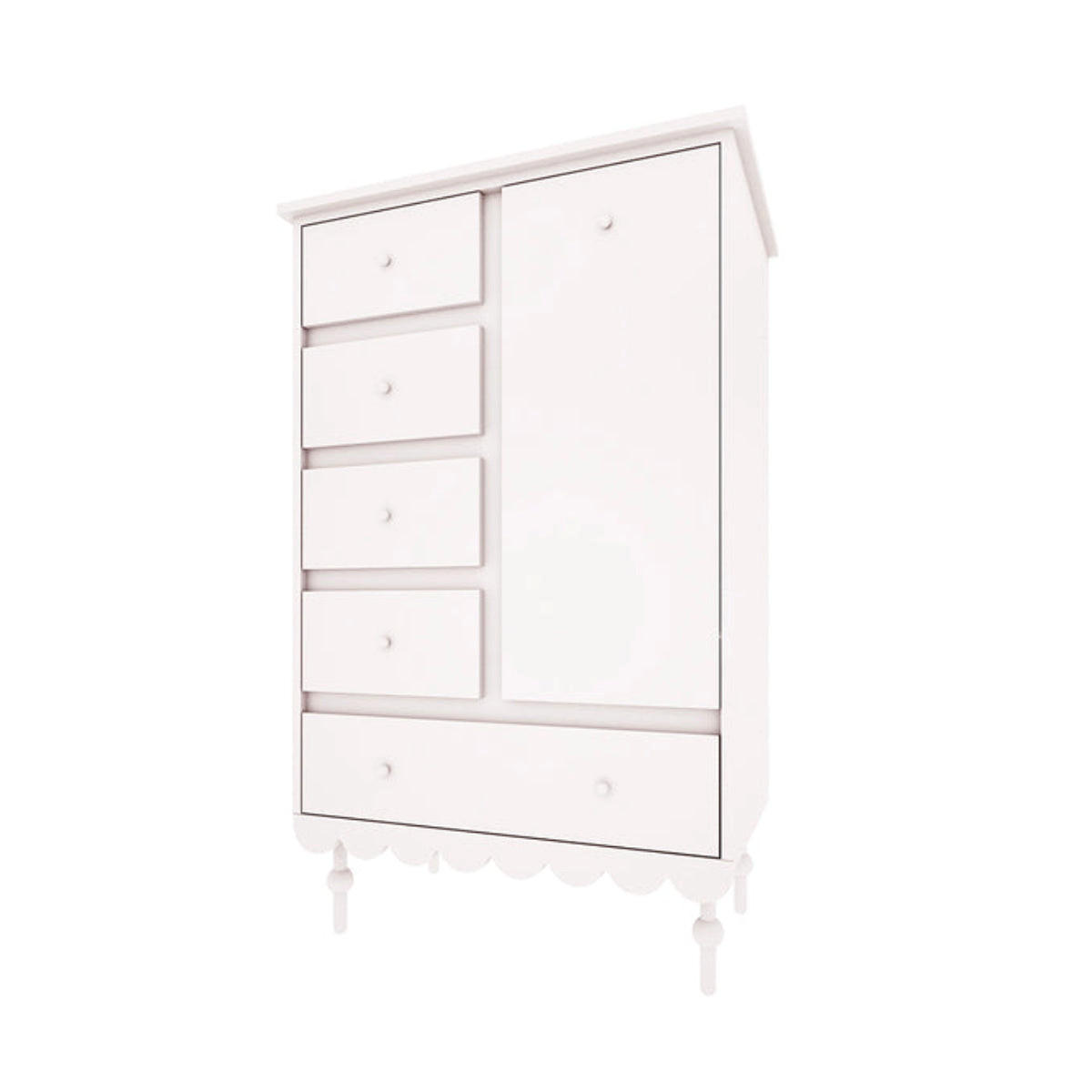 DJEČJA KOMODA Babushka Bijeli - bijela, drvni materijal (84/140/50cm) - Petits-meubles