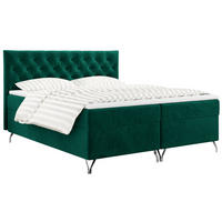 BOXBETT GRIMALDI 200/200 Dunkelgrün Velvet - H4 - Dunkelgrün, Holz/Textil (200/200cm) - MKS