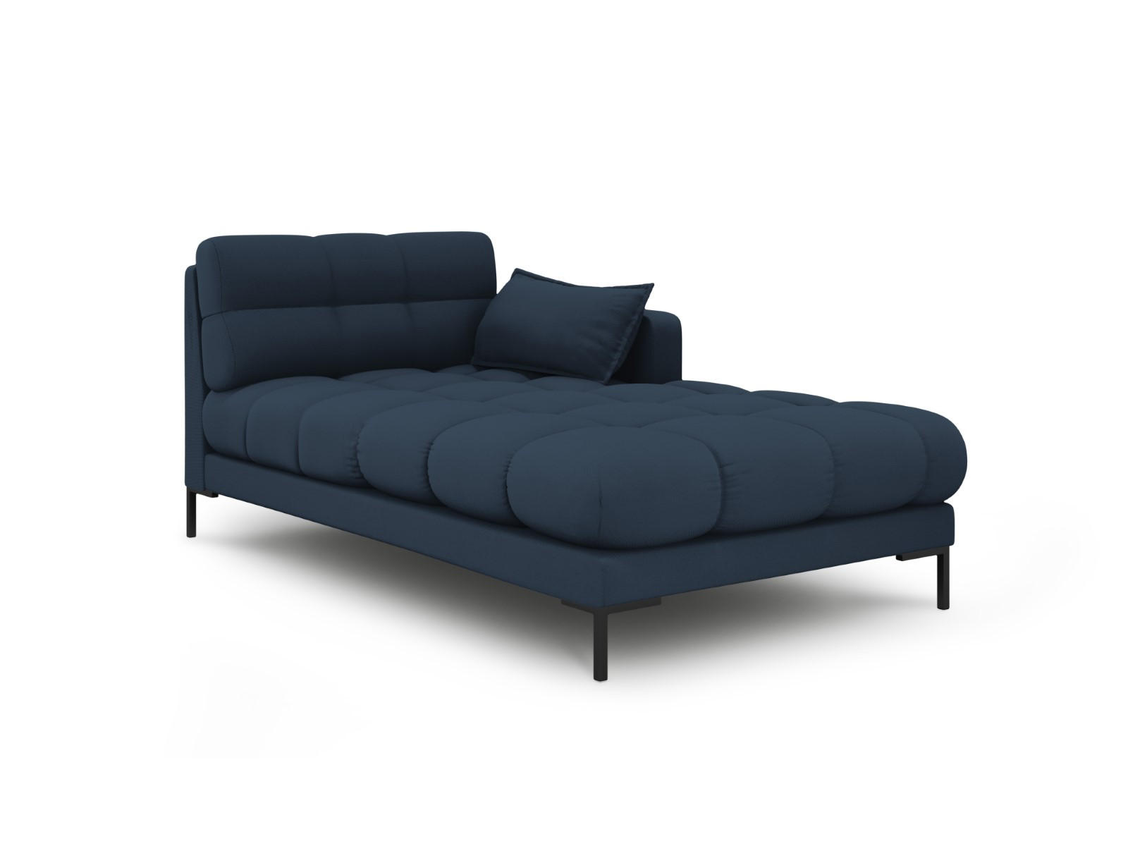 CHAISELONGUE rechts Mamaia aus strukturiertem Stoff blau - Blau, Textil (102/75/185cm) - Micadoni