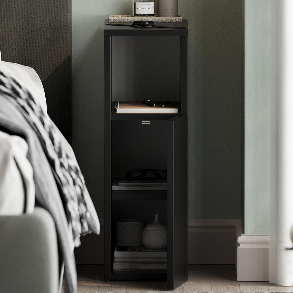 NACHTTISCH Enton Schwarz 2er set - Schwarz, Holzwerkstoff (20/59.5/35cm) - Vicco