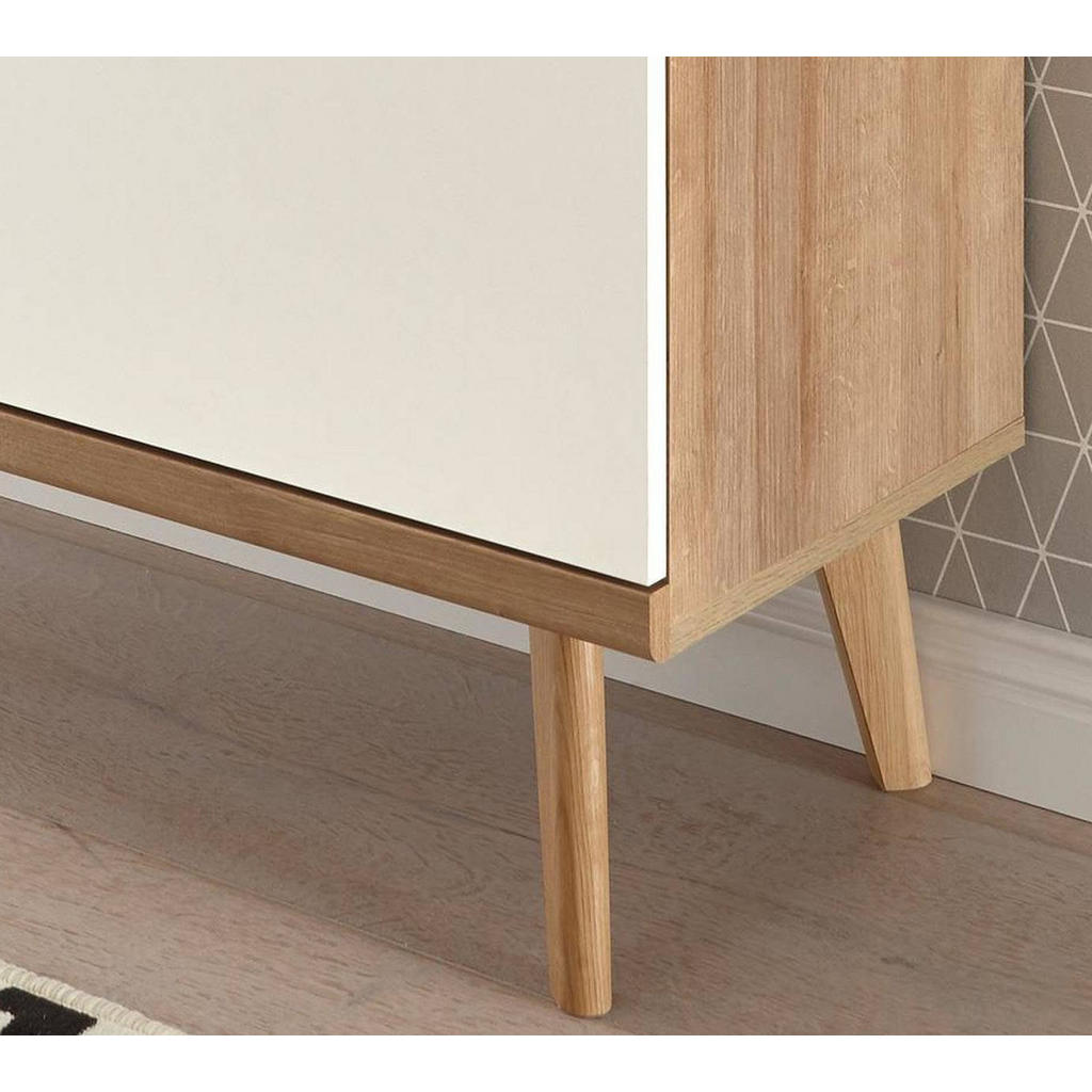 Thumbnail - Furn.Design Tv-Lowboard, Weiß, Eiche, Metall, Nachbildung,Eiche, Uni, eckig, 160x50x40 cm, FSC 100%, Wohnzimmer, Wohnwän...
