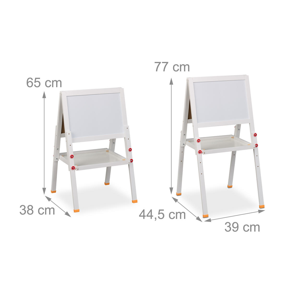 KINDERSTANDTAFEL - Weiß, Holz/Holzwerkstoff (39/77/44.5cm) - Relaxdays