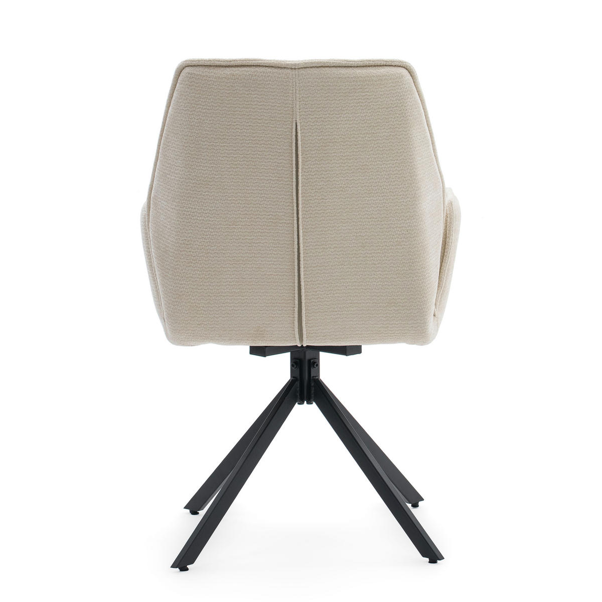 STUHL MERANO drehbar gepolsterter mit Steppung - creme - Chenille - Creme/Schwarz, Textil/Metall (58/90/61cm) - NEW HOME