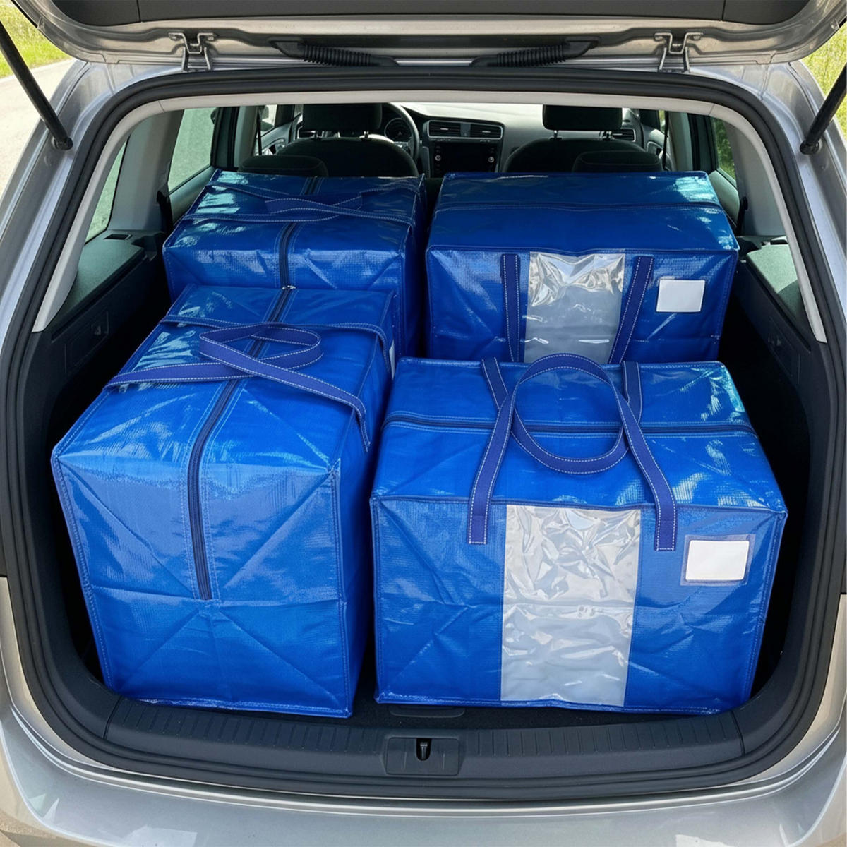 UMZUGSTASCHE Blau 4er-Set Kunststoff wasserfest 100 l - Blau, Kunststoff - Relaxdays