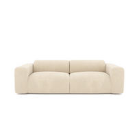 SOFA 4-Sitzer Texturierter Samt Creme 240cm - Creme, Textil (240/73/97cm) - Sia Home