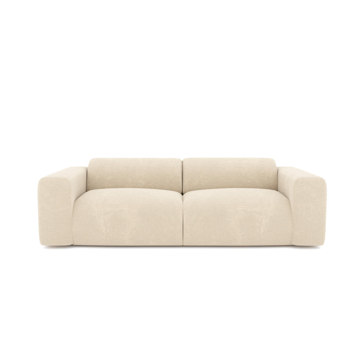 SOFA 4-Sitzer Texturierter Samt Creme 240cm - Creme, Textil (240/73/97cm) - Sia Home