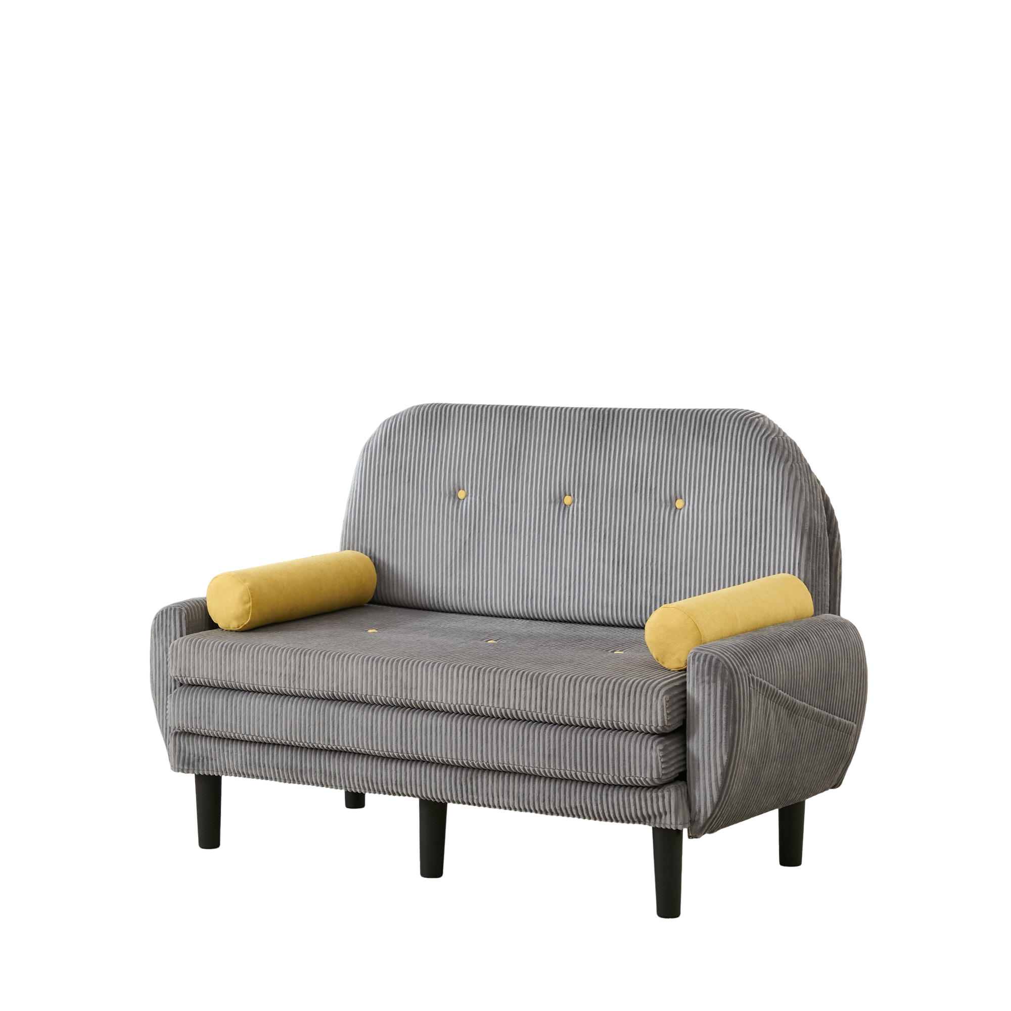 SCHLAFSOFA 133,5/77/85 cm Grau Cord mit Stauraum - Grau, Textil (77/85/133.5cm) - Oxeza