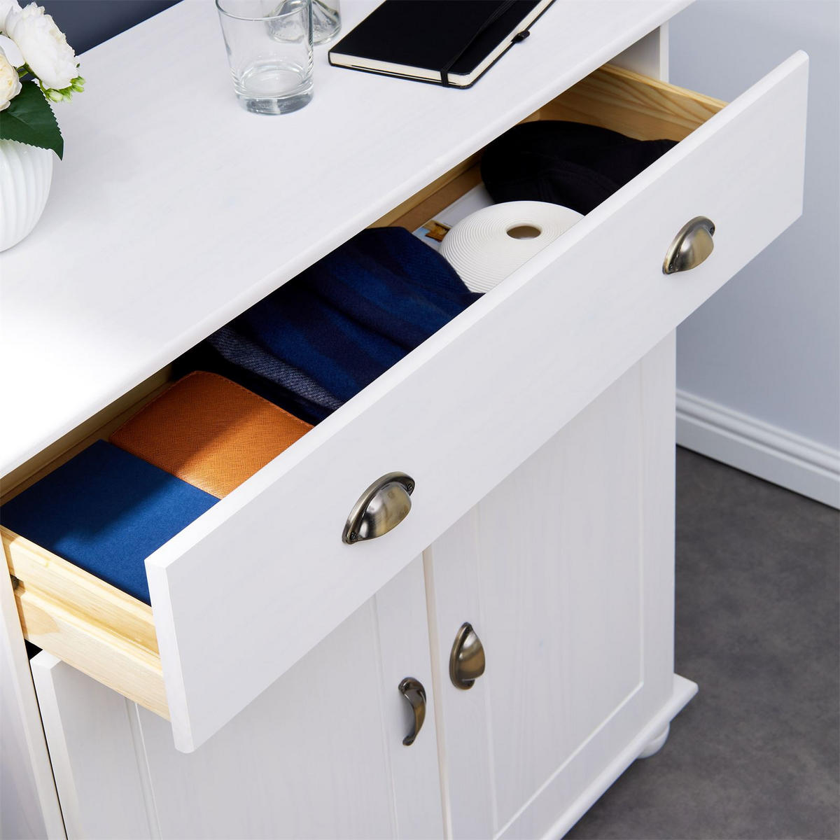 KOMMODE COLMAR - Weiß, Holz (90/97/39cm) - IDIMEX