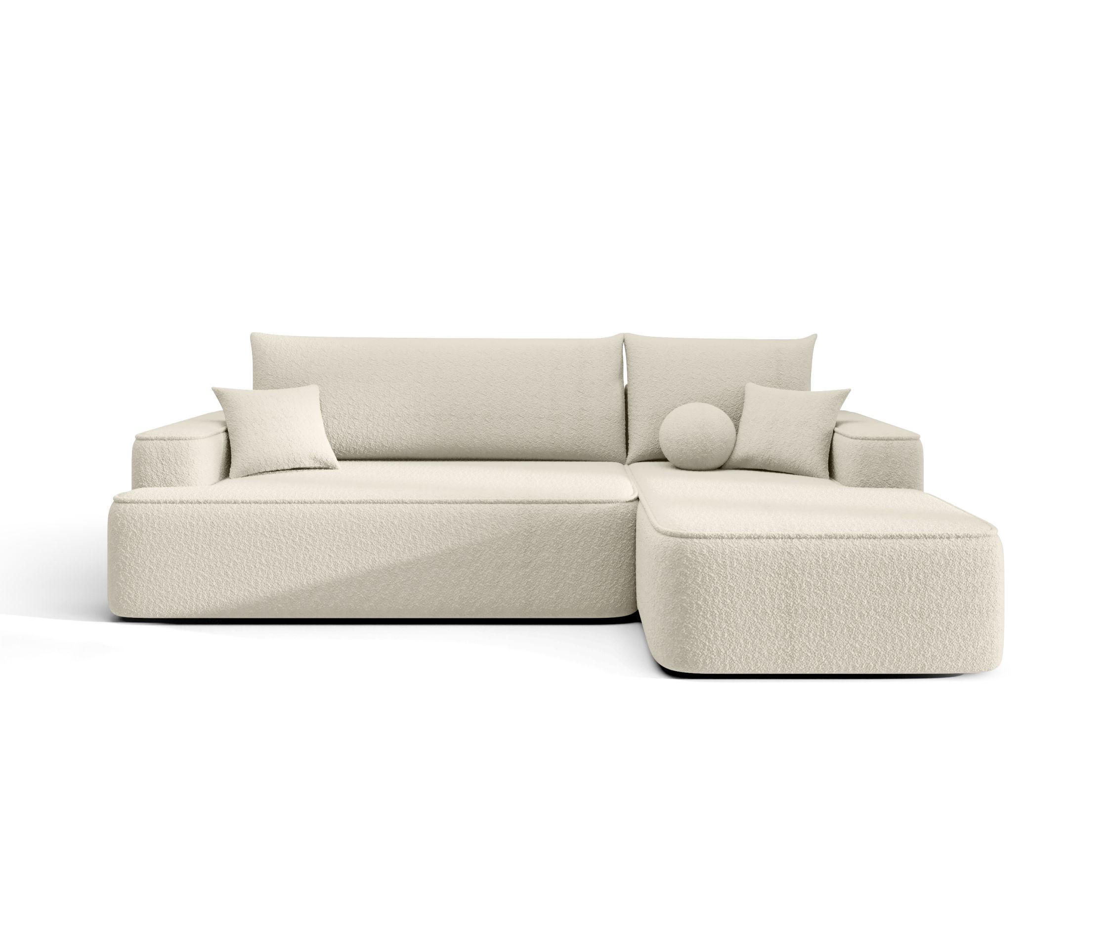 ECKSOFA mit Schlaffunktion FIGO Quelle 03 Rechts - Beige, Textil (250/150cm) - Bedante