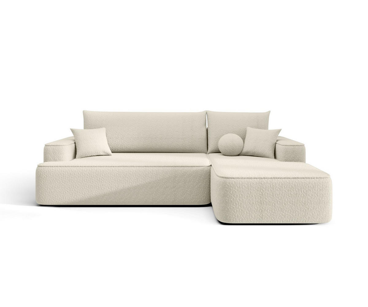 ECKSOFA mit Schlaffunktion FIGO Quelle 03 Rechts - Beige, Textil (250/150cm) - Bedante