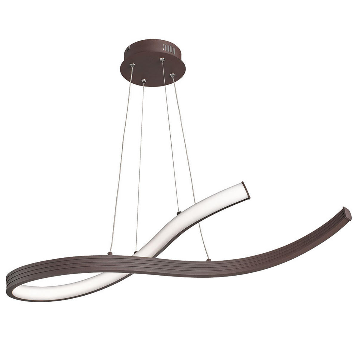 LED HÄNGELEUCHTE geschwungen Braun Rostoptik - Braun, Metall (90/29/160cm)