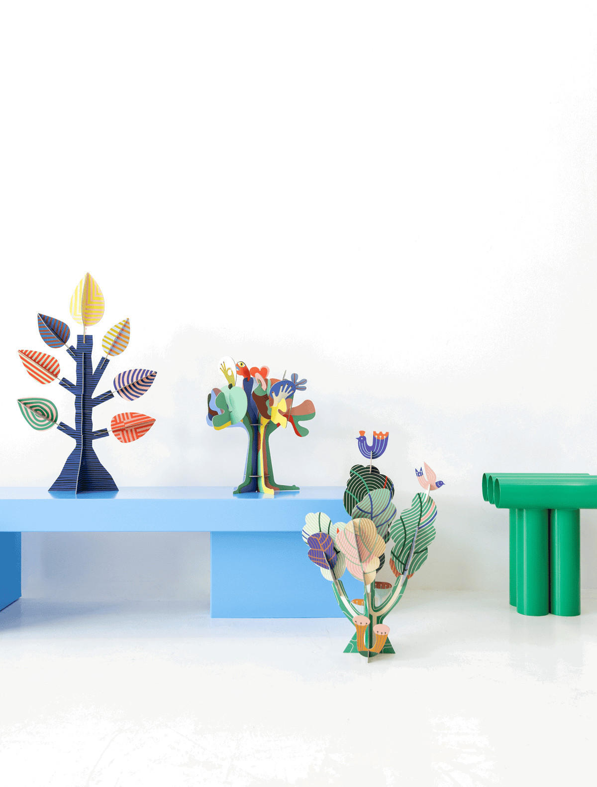 DEKOFIGUR Abstrakter Baum 35/38 cm - Multicolor, Wellpappe (35/38/35cm) - KUNSTLOFT