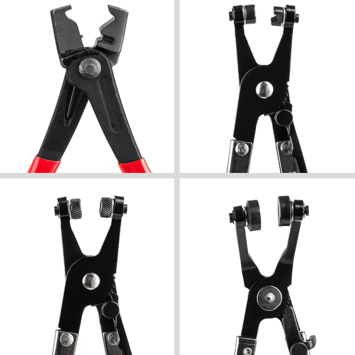 WERKZEUGSET Schlauchklemmenzangen und Schlauchschellenzangen, inklusive Kunststoffkoffer,schwarz/rot - Rot/Schwarz, Metall (48/28/9cm) - tectake