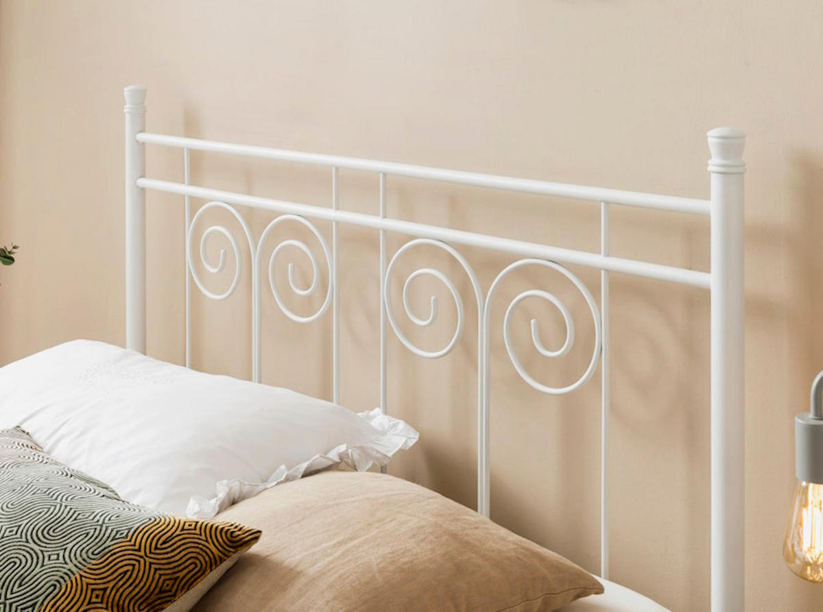 METALLBETT Sara / 100 x 200 cm / weiss - Weiß, Metall (100/200cm) - BED BOX