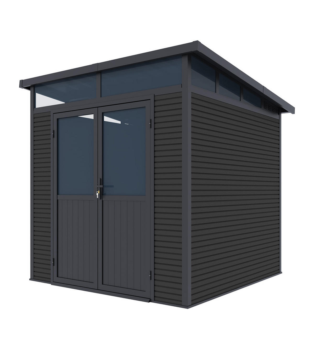 GARTENHAUS Aluminium WPC 218/218/226 cm Anthrazit - Anthrazit, Metall (218/226/218cm) - WEIDE