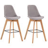 BARHOCKER Medoc, 2er Set, Gestell Natura, Samt Grau - Naturfarben/Grau, Holz/Textil (48/100/56cm) - TPFLiving