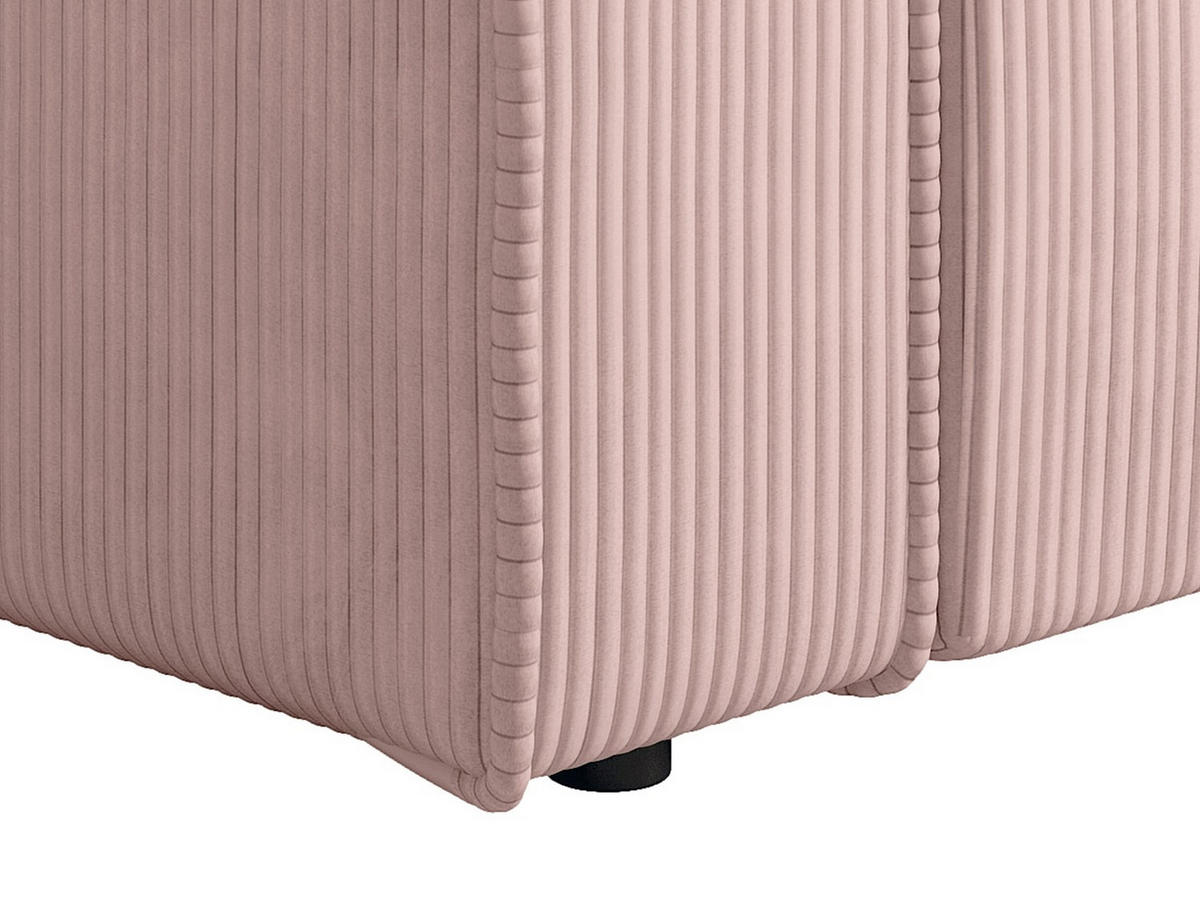 SESSEL mit gerader Rückenlehne - 1 Person - samt - puderrosa Amelia - Rosa, Textil (120/85/86cm) - Vente-Unique