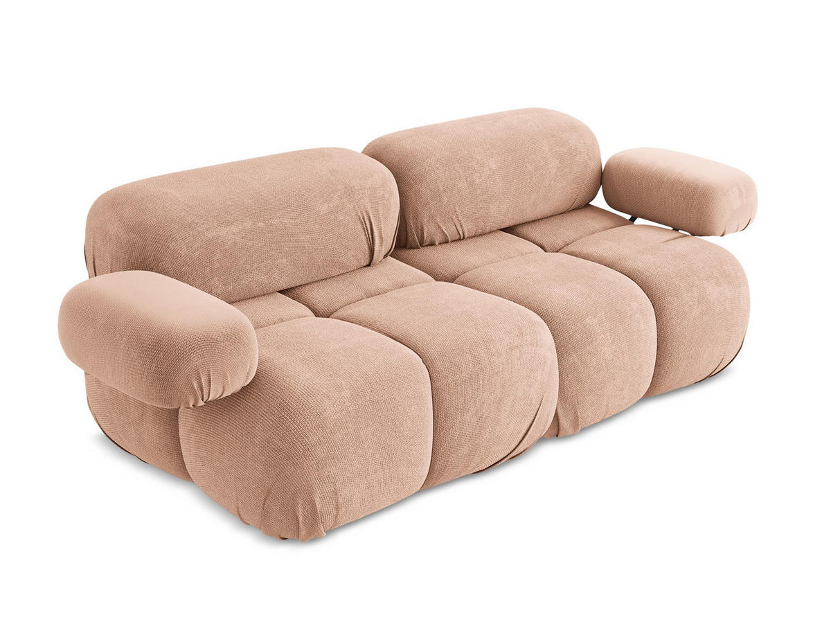 2-SITZER-SOFA Chenille Stoff Pink - Pink/Koralle, Kunststoff/Textil (190/70/96cm) - Makamii