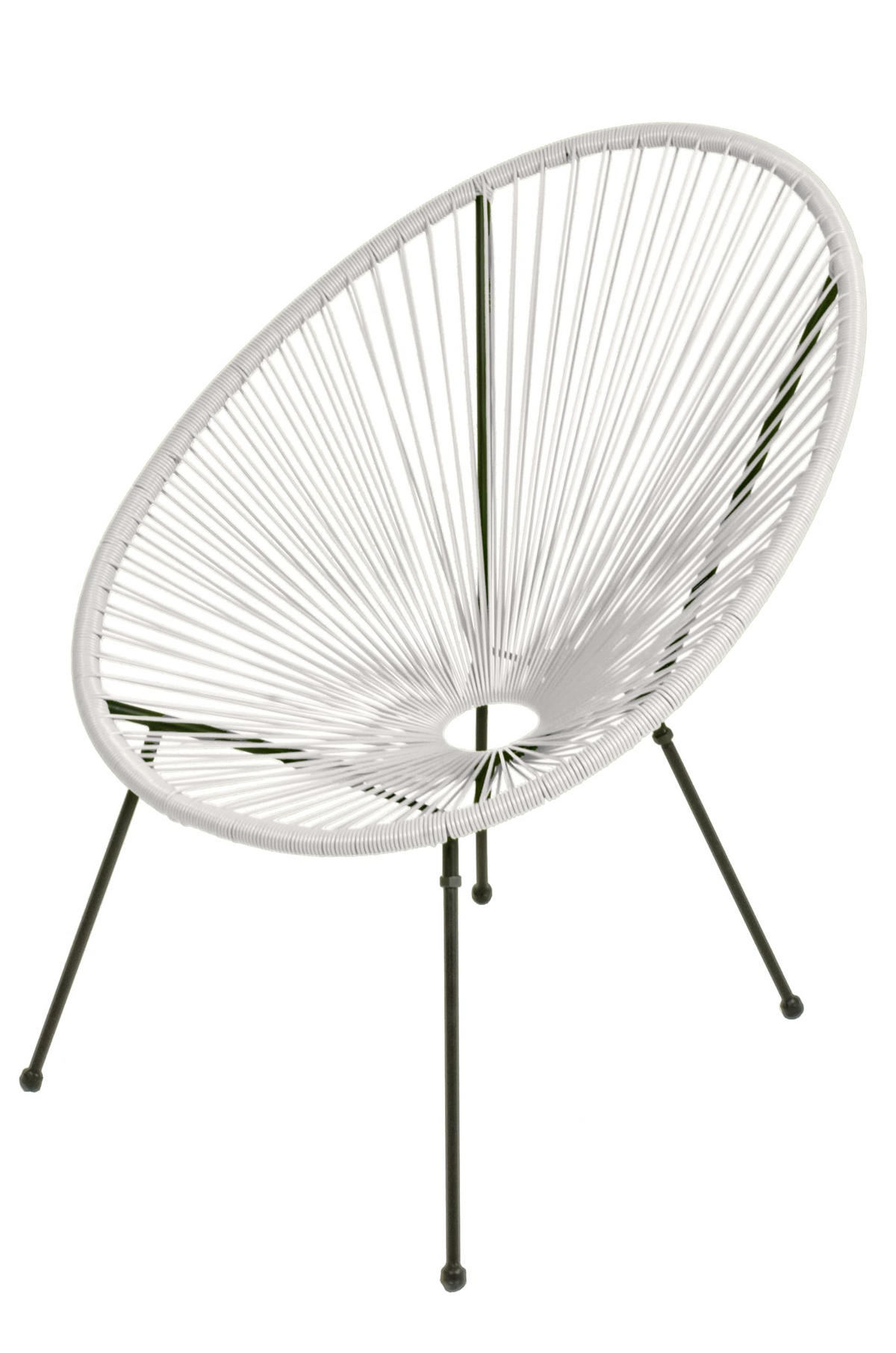 GARTENSTUHL 2er Set Sven Kunstgeflecht weiß Relaxsessel - Weiß, Kunststoff (73/93/73cm) - DELUKE