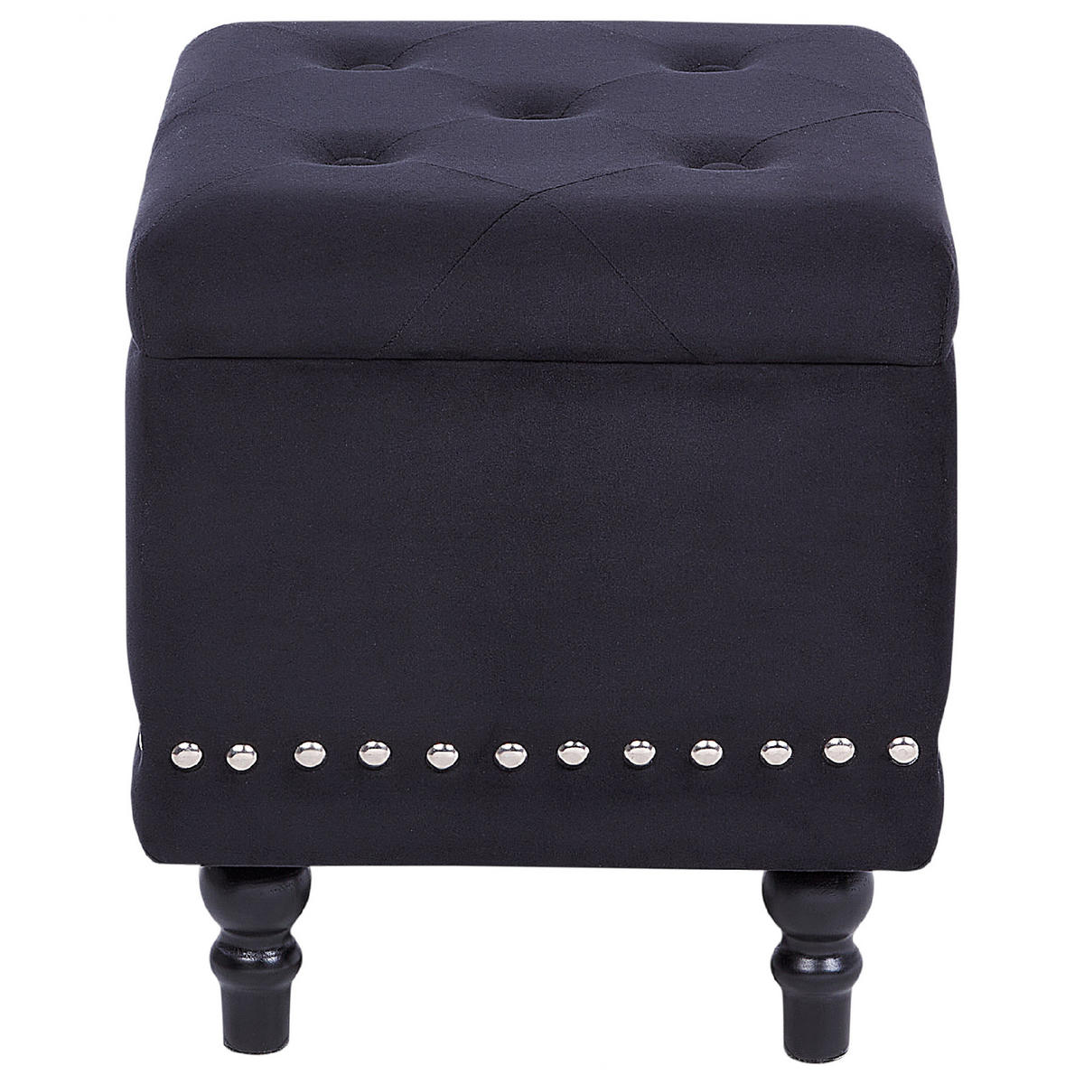 POUF Schwarz Loretto - Schwarz, Textil (37/40/37cm) - Beliani