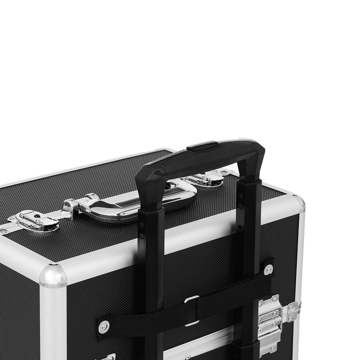 KOSMETIKKOFFER MAKE-UP TROLLEY - Schwarz, Holzwerkstoff (68.5/25/35cm) - Hansiro