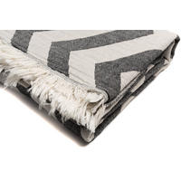HAMAMTUCH Zickzack 100% Baumwolle 100x180 Schwarz - Schwarz, Textil (180/100cm) - Villa Möbel
