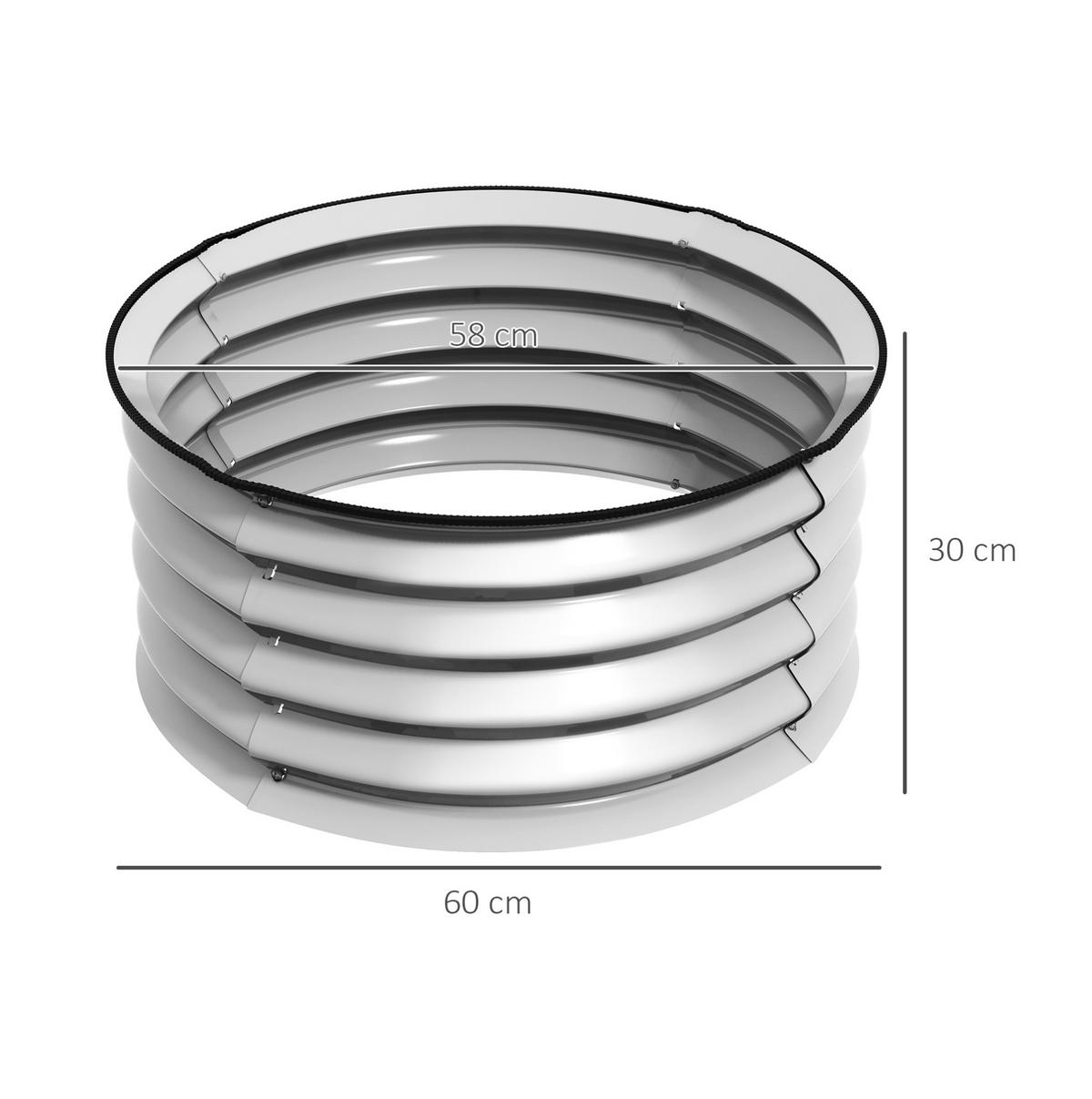BLUMENKASTEN aus Metall Ø60x30 cm in Silber im 2er-Set - Silberfarben, Metall (60/30/60cm) - Modfu