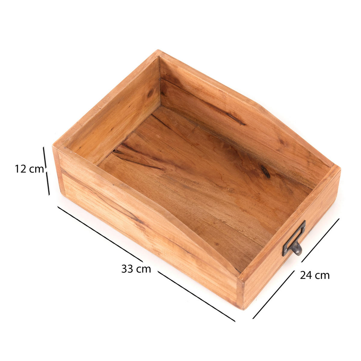 DOKUMENTENABLAGE Carta Mahagoni Holz, etikettierbarer Griff 08 honigfarben gewachst - Honig, Holz (33/24/12cm) - DESIGN DELIGHTS
