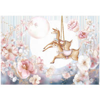 FOTOTAPETE Kinderzimmer Mädchen Blumen Tiere 350x250 - Multicolor, Papier (350/250cm) - Wallarena