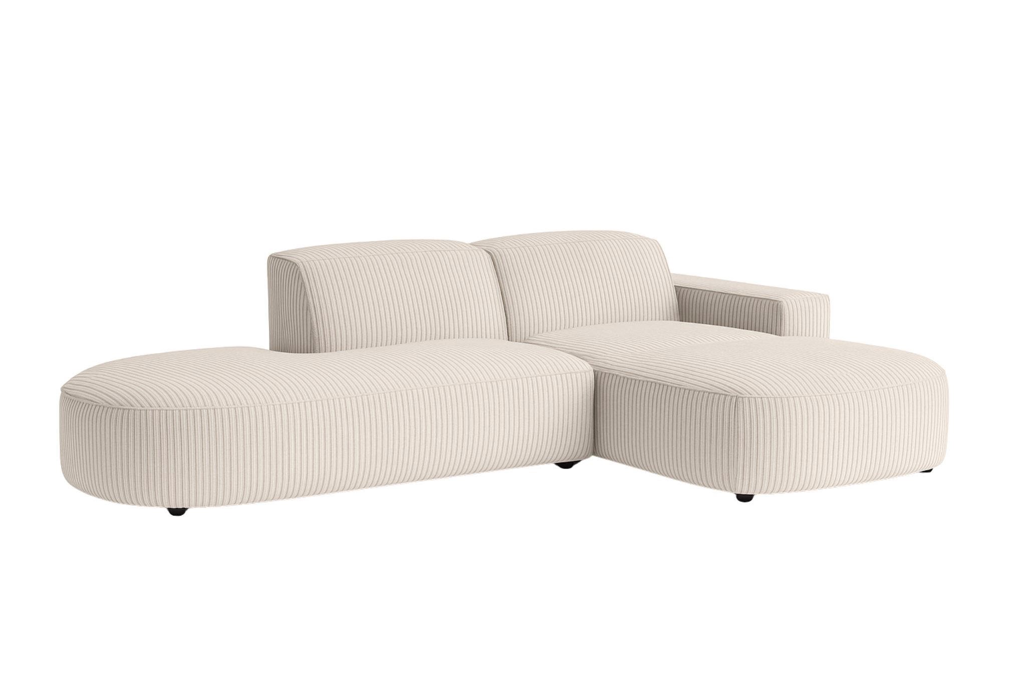 ECKSOFA Cursal Atelier, Stoff Poso, Beige, Rechts - Creme, Holz (284/166cm) - Kaiser Möbel