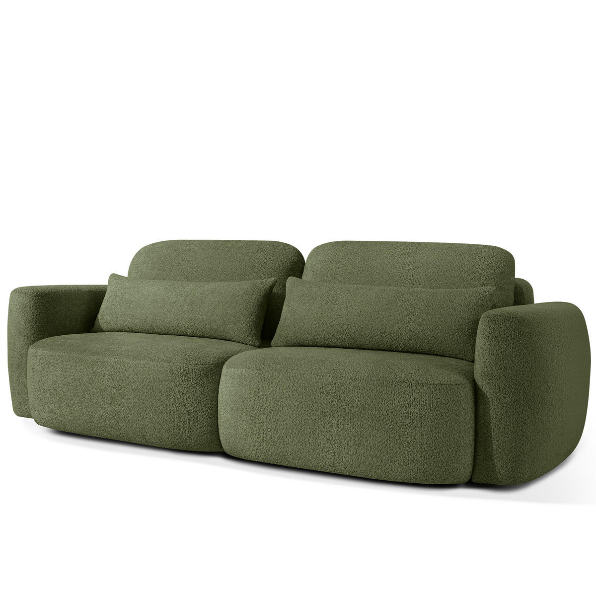 SOFA 3 ELOSA - Olivgrün, Holz/Textil (245/85/115cm) - KONSIMO®